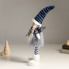 Кукла интерьерная текстильная «Ангелочек в серо-синем наряде, серебристые крылья» - Фото 3