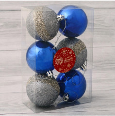 Набор шаров ёлочных «Дорофея полосы блеск» - Фото 2