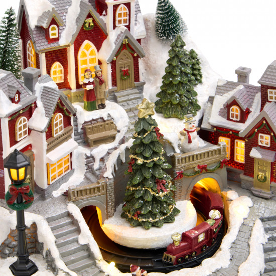 Статуэтка музыкальная с LED-подсветкой «Зимний городок»