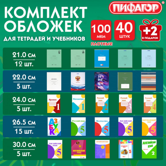 Набор обложек для тетрадей и учебников