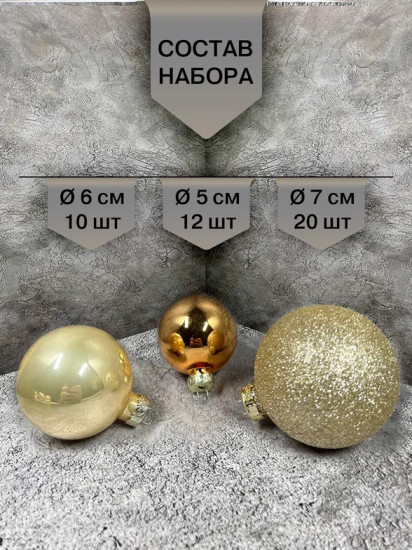Набор ёлочных шаров «Брызги шампанского»