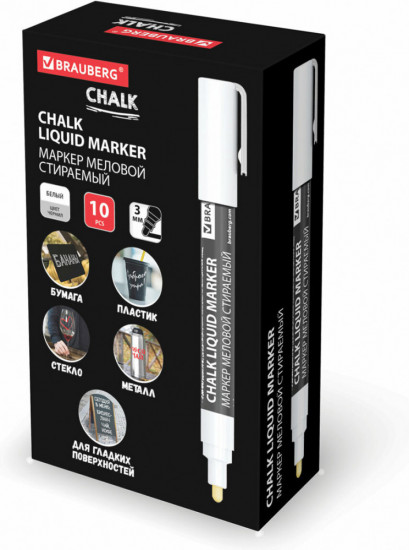 Маркер меловой, цвет белый