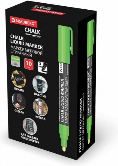 Маркер меловой, цвет зеленый