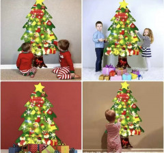 Новогодняя елка из фетра на стену - Фото 2