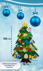 Новогодняя елка из фетра на стену - Фото 4