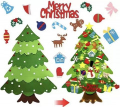 Новогодняя елка из фетра на стену - Фото 8