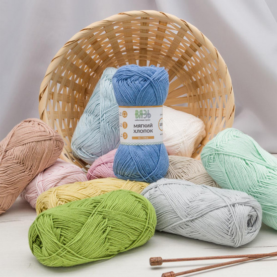 Пряжа для вязания «Мягкий хлопок», цвет 001 белый