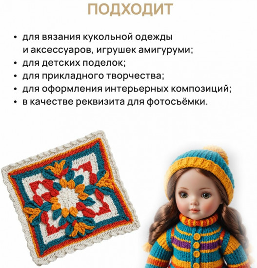 Набор пряжи «Кукольная», цвет ассорти №1