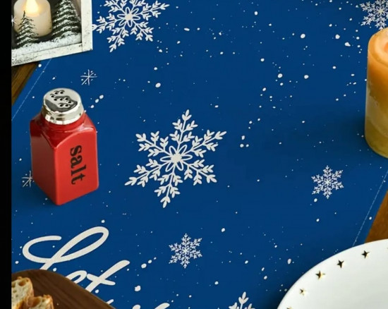 Новогодняя дорожка на стол со снеговиком «Let it Snow»