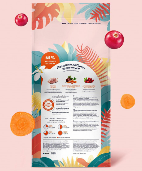 Корм для котят с индейкой и клюквой