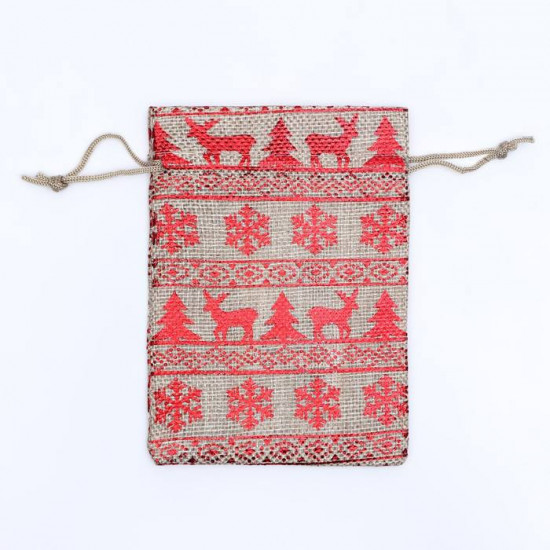 Подарочный мешок с рождественским рисунком