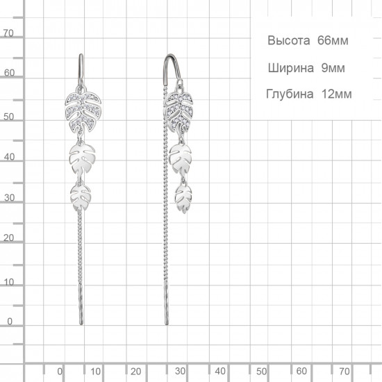 Серьги из серебра с фианитами