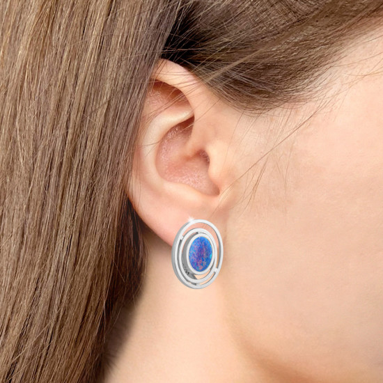 Серьги из серебра с опалами