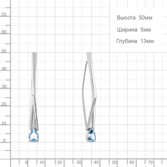 Серьги из серебра с топазами
