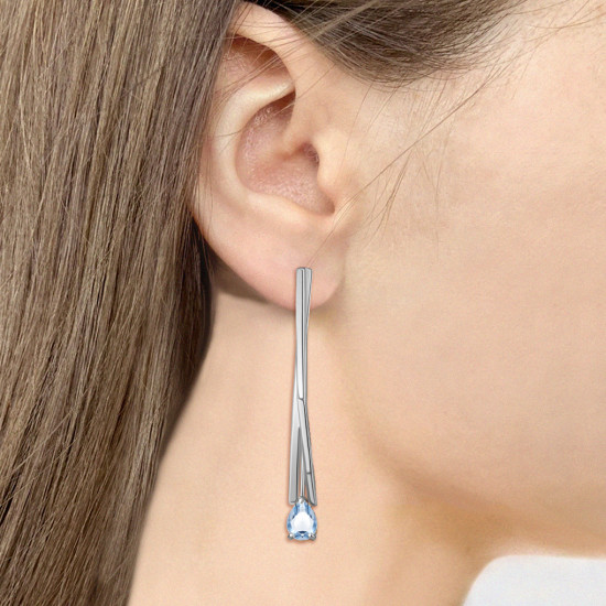 Серьги из серебра с топазами