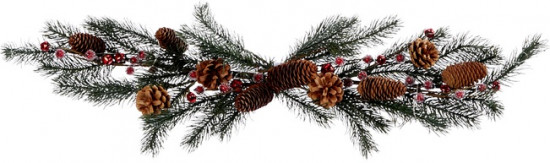 Декор настенный «Еловая ветвь с шишками»