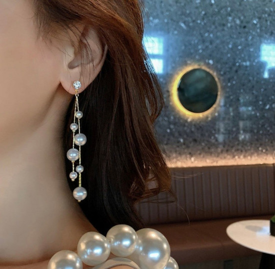 Серьги с искусственным жемчугом женские