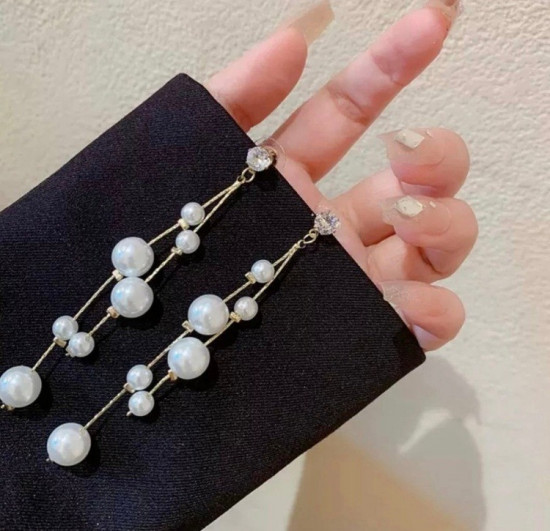 Серьги с искусственным жемчугом женские