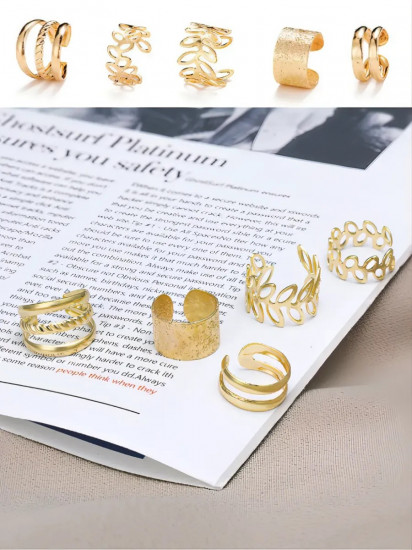 Набор золотистых каффов без прокола