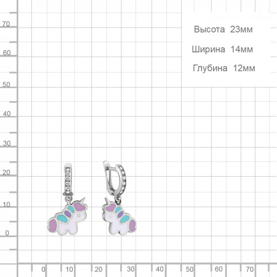 Серьги из серебра с фианитами