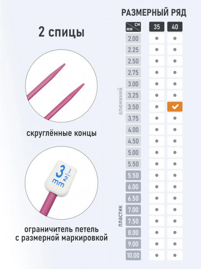 Спицы вязальные прямые