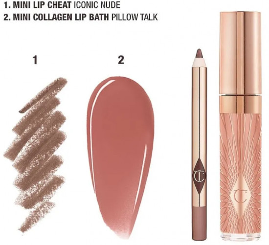 Набор для макияжа губ «Glossy Lip Duo», тон Nude Pink