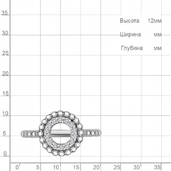Кольцо из серебра с фианитами
