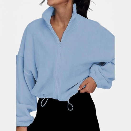 Толстовка флисовая голубая