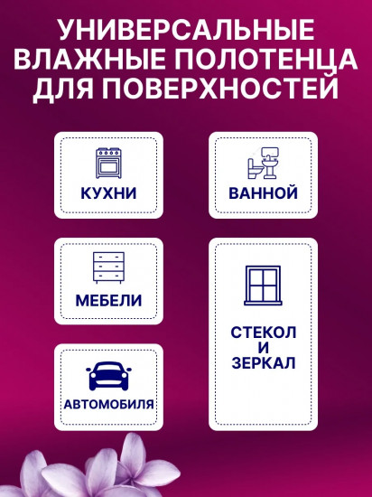 Полотенца для поверхностей влажные универсальные Maxi