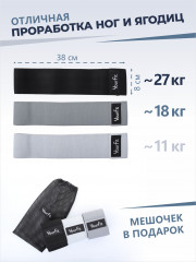 Набор тканевых фитнес-резинок - Фото 1