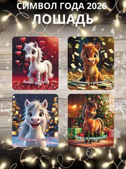 Набор магнитов новогодних «Год Лошади 2026»
