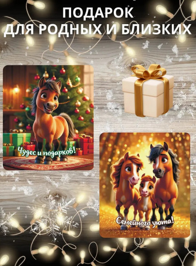 Набор магнитов новогодних «Год Лошади 2026»