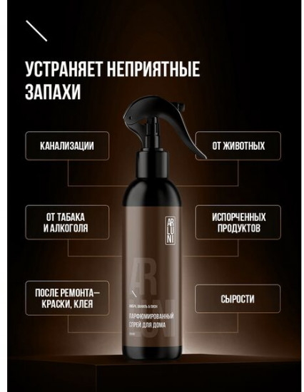 Спрей парфюмированный для устранения неприятных запахов «Амбра, ваниль, пион»