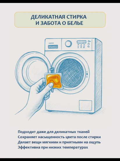 Капсулы для стирки с энзимами «Pure Gold»