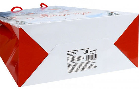 Пакет подарочный «Снегири на ветвях»