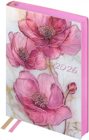 Ежедневник датированный на 2026 год «Розовые маки»