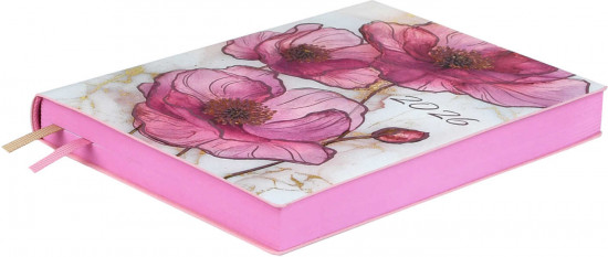 Ежедневник датированный на 2026 год «Розовые маки»