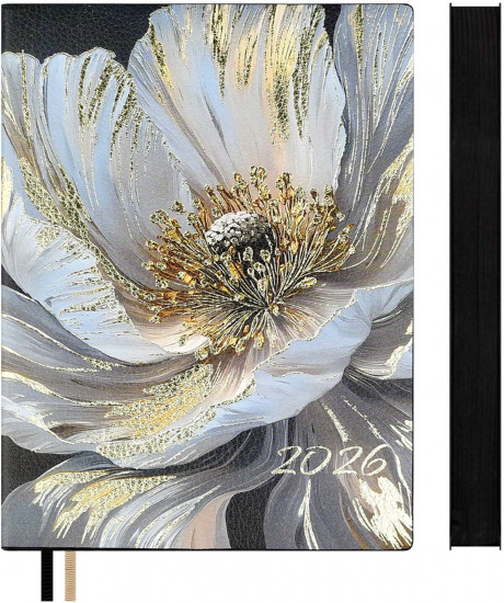 Ежедневник датированный на 2026 год «Белый мак»