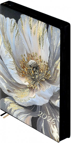 Ежедневник датированный на 2026 год «Белый мак»