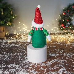 Игрушка мягкая «Снеговик в сияющем костюме с длинными ножками» - Фото 2