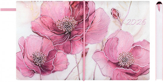 Ежедневник датированный на 2026 год «Розовые маки»