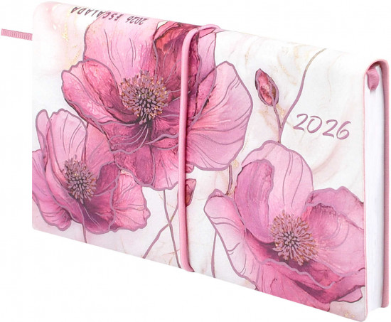 Ежедневник датированный на 2026 год «Розовые маки»