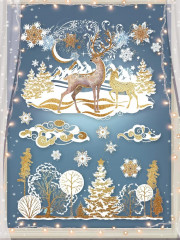 Наклейки для окон «Олени в лесу» - Фото 1