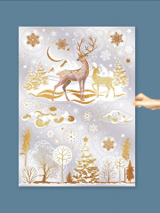 Наклейки для окон «Олени в лесу» - Фото 3