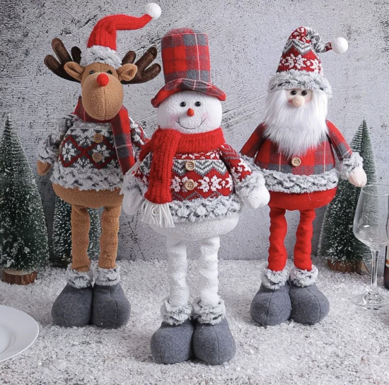 Набор фигурок новогодних «Дед Мороз, Снеговик и Олень»