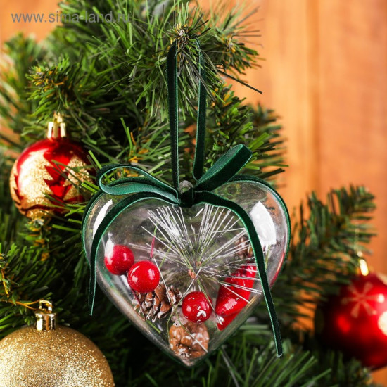 Игрушка елочная с природным декором «Зимнее сердце»