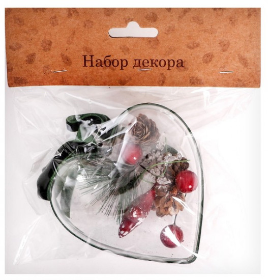 Игрушка елочная с природным декором «Зимнее сердце»