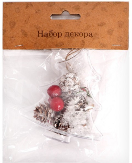 Игрушка елочная с природным декором «Зимняя ёлочка»