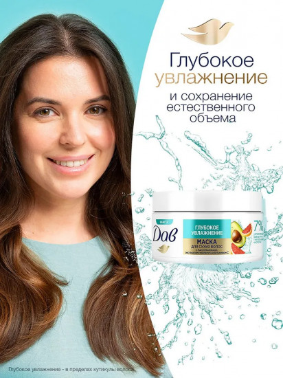 Маска для сухих волос с гиалуроновой кислотой и маслом авокадо