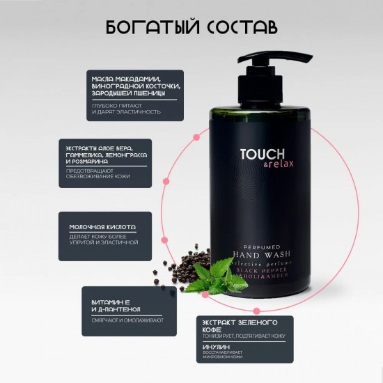 Гель для мытья рук парфюмированный «Черный перец нероли и амбра»